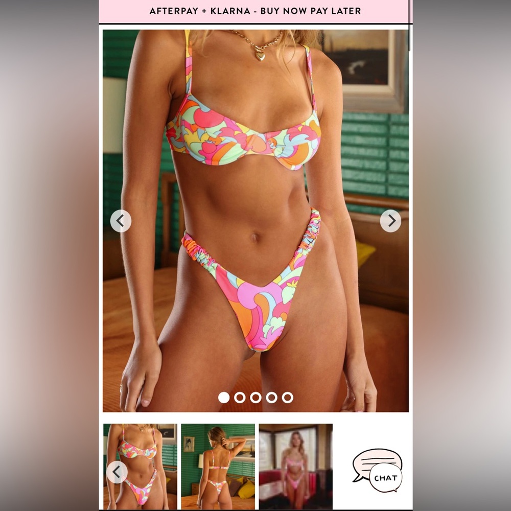 Kulani Kinis Juicy Fruit High Leg Thong Bikini Size XS